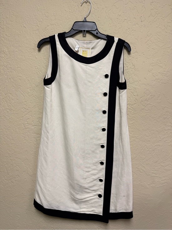 Emily Mccarthy Dresses & Skirts - Emily McCarthy "Tory Tunic" Sleeveless White Shift Dress with Black Trim